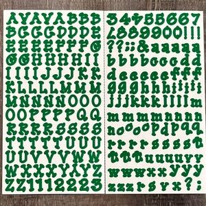 💞 New Green Alphabet Letter Scrapbook Craft Stickers